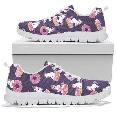 Donut Unicorn Pattern Print Design DN011 Sneakers White Bottom Shoes