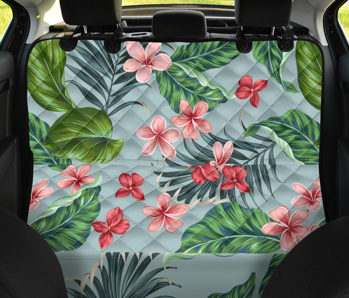 Plumeria Pattern Print Design PM027 Rear Dog  Seat Cover