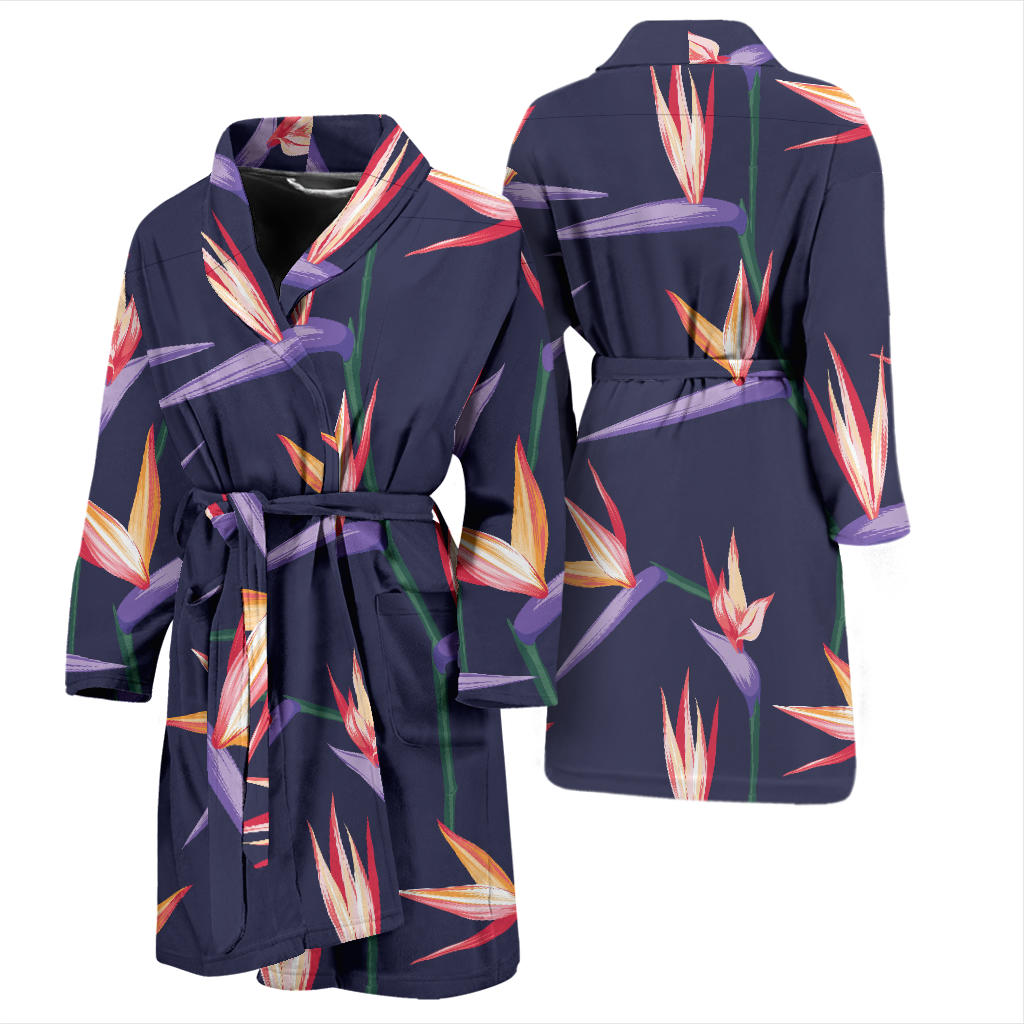 Bird Of Paradise Pattern Print Design BOP015 Men Bathrobe