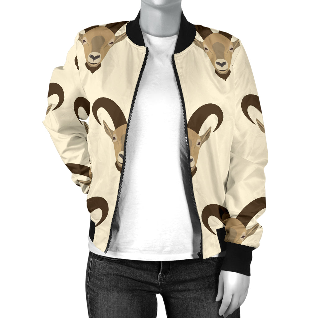 Goat Pattern Print Design 01 Women's Bomber Jacket