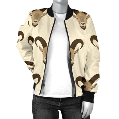 Goat Pattern Print Design 01 Women's Bomber Jacket