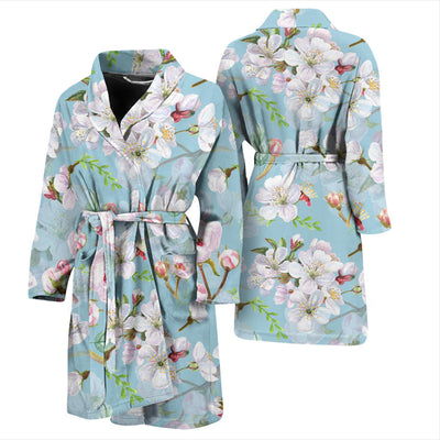 Apple Blossom Pattern Print Design AB06 Men Bathrobe