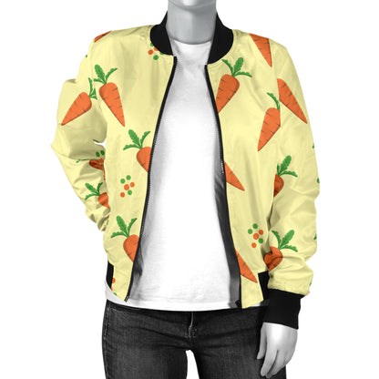 Carrot Pattern Print Design 04 Women's Bomber Jacket