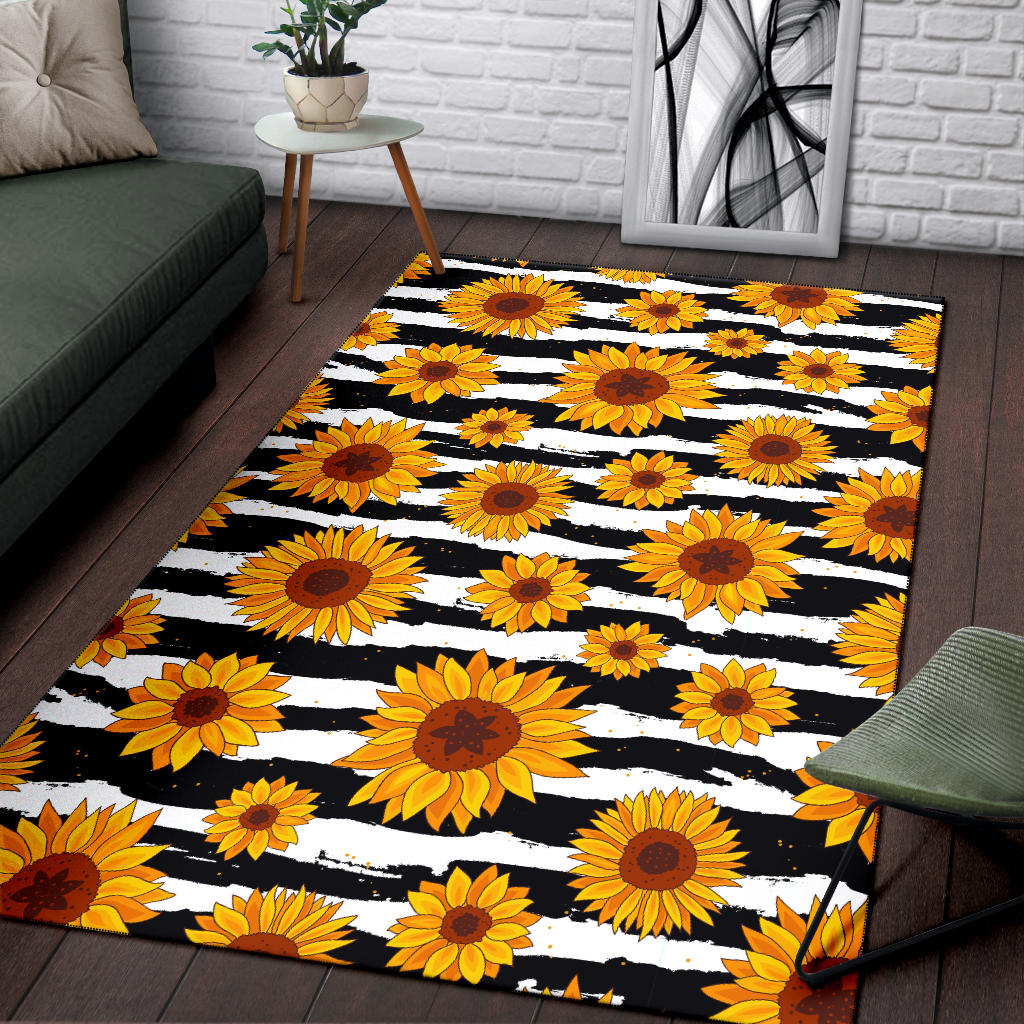 Sunflower Pattern Print Design SF010 Area Rugs