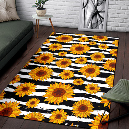 Sunflower Pattern Print Design SF010 Area Rugs