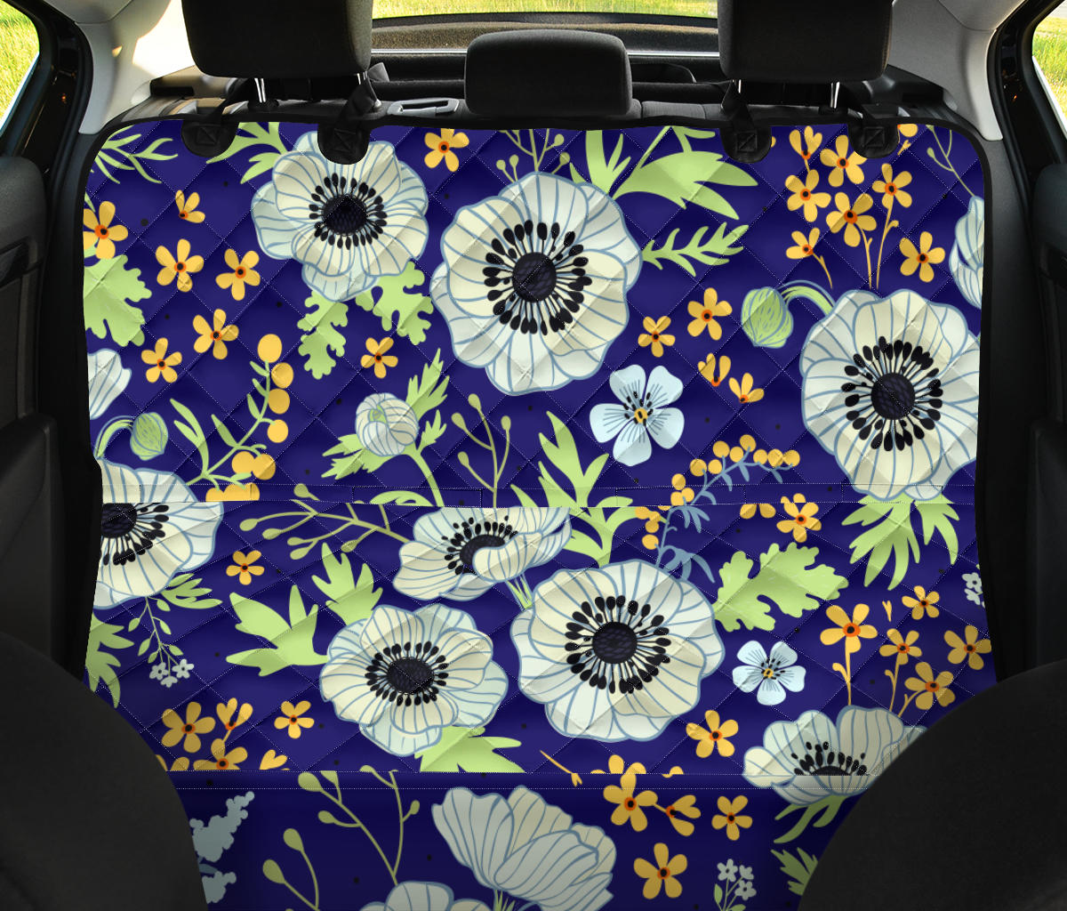 Anemone Pattern Print Design AM06 Rear Dog  Seat Cover