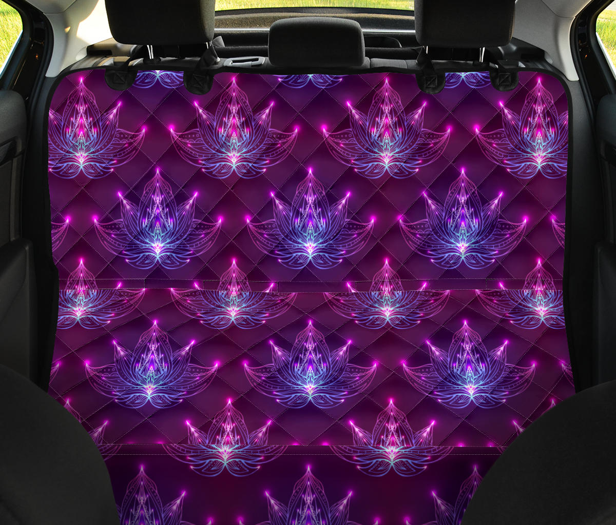Lotus Pattern Print Design LO01 Rear Dog  Seat Cover