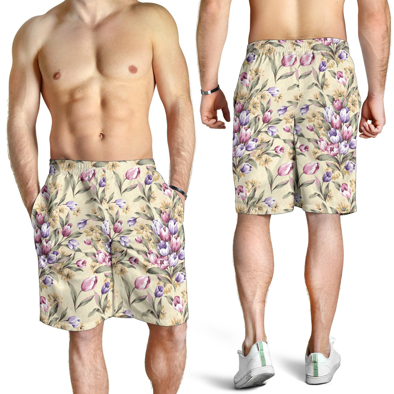 Tulip Pattern Print Design TP04 Mens Shorts
