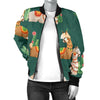 Llama Cactus Pattern Print Design 07 Women's Bomber Jacket