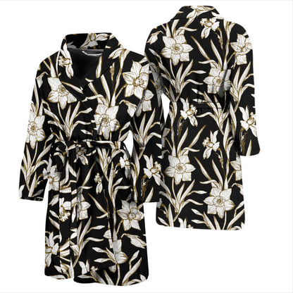 Daffodils Pattern Print Design DF06 Men Bathrobe