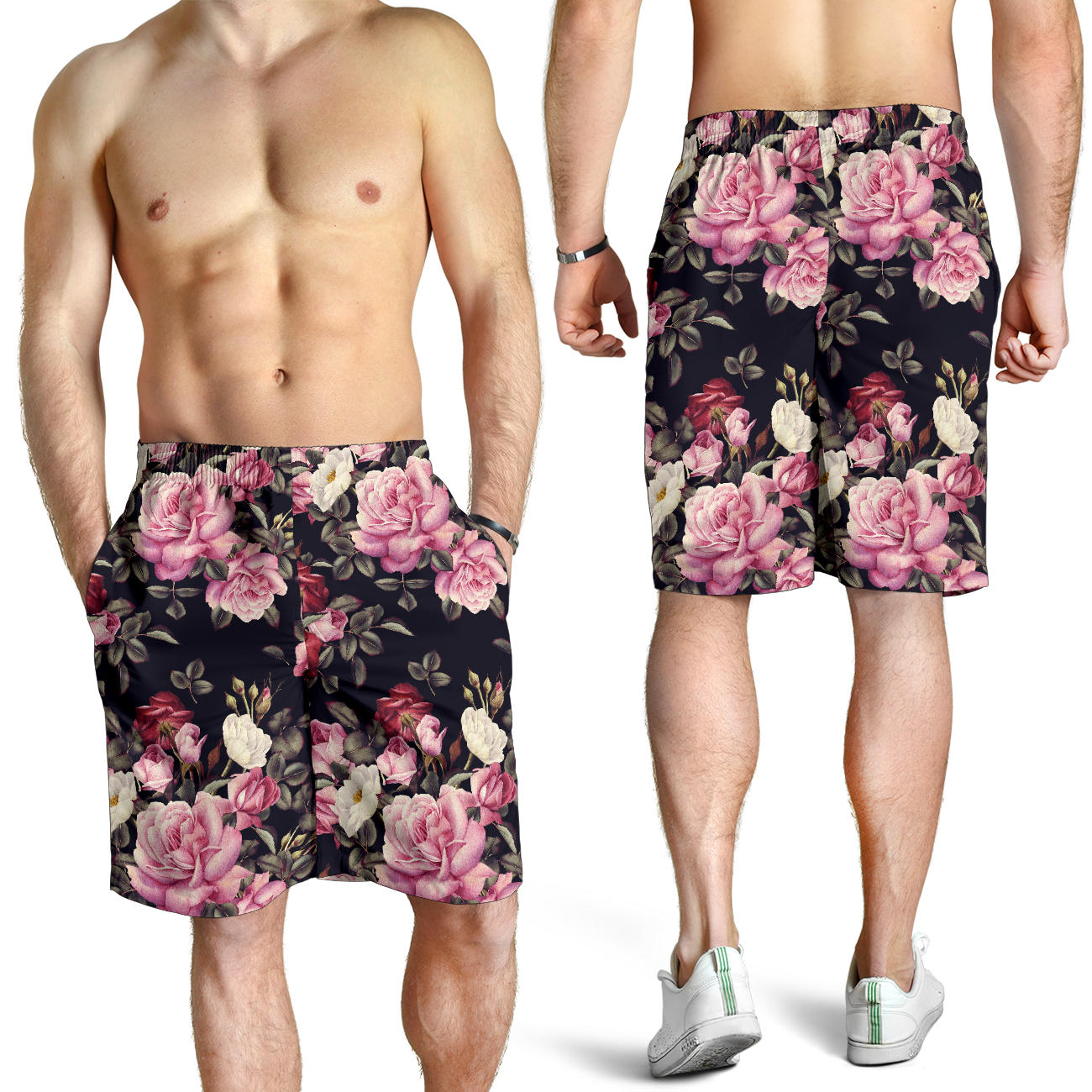 Rose Pattern Mens Shorts