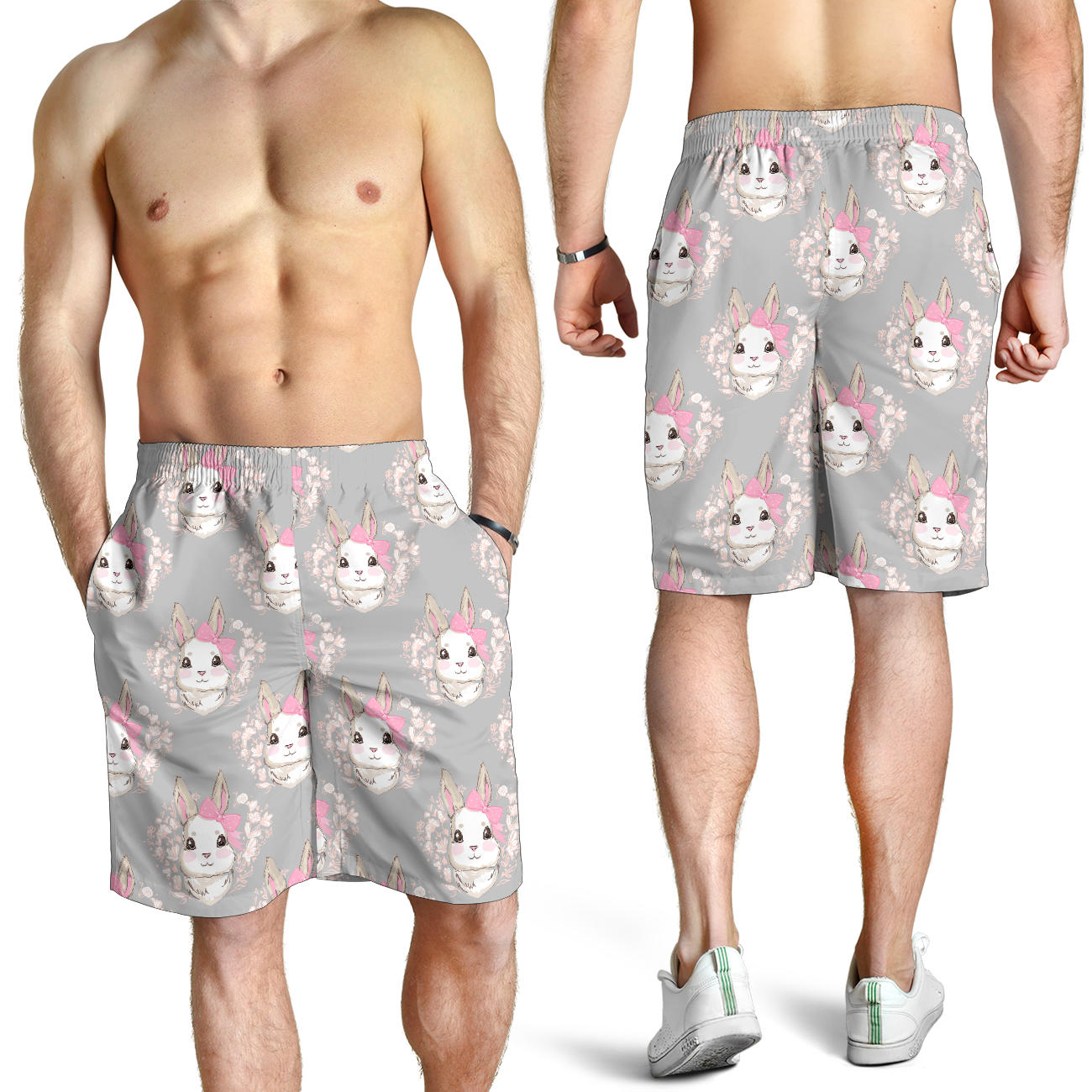 Rabbit Pattern Print Design RB07 Mens Shorts