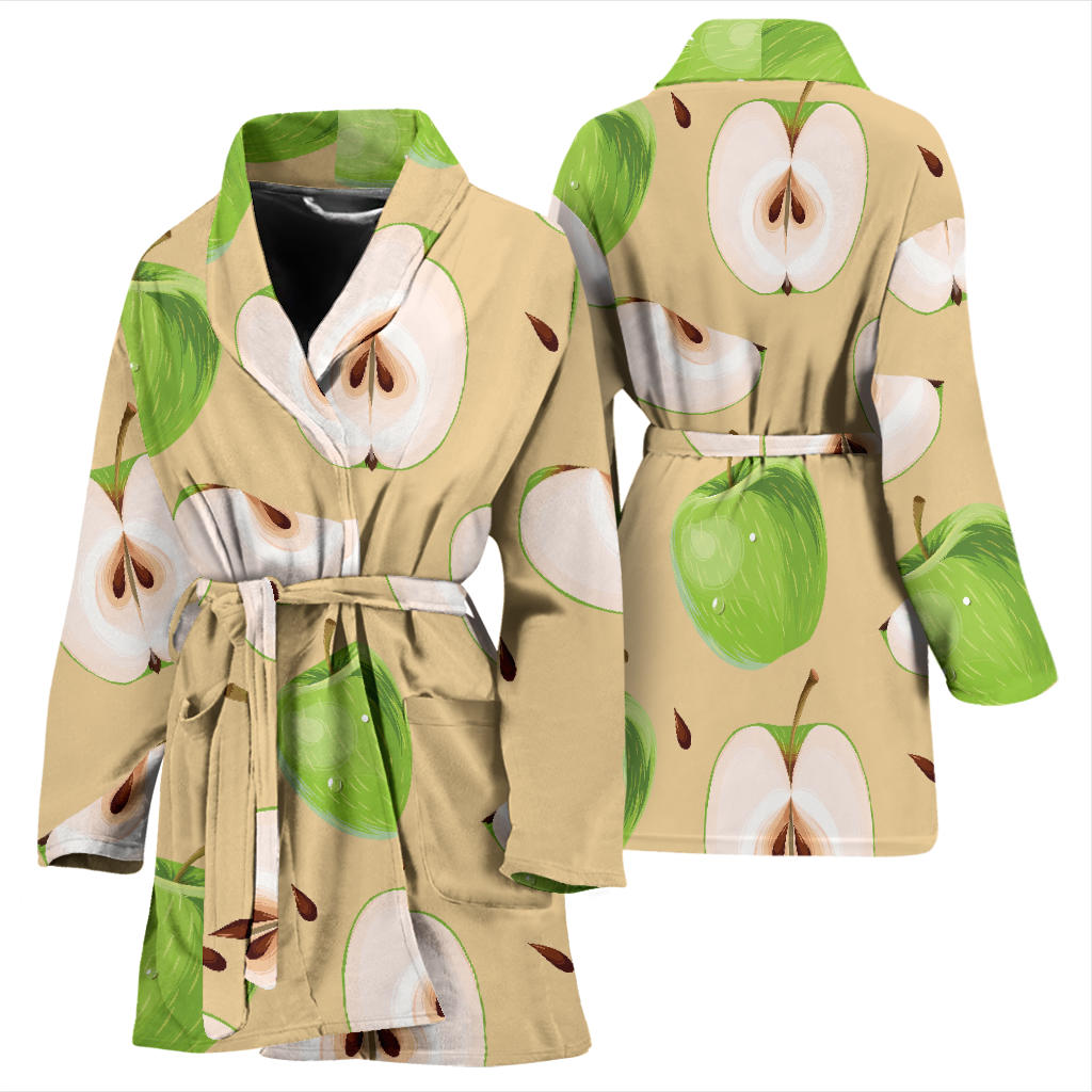 Apple Pattern Print Design AP07 Women Bathrobe