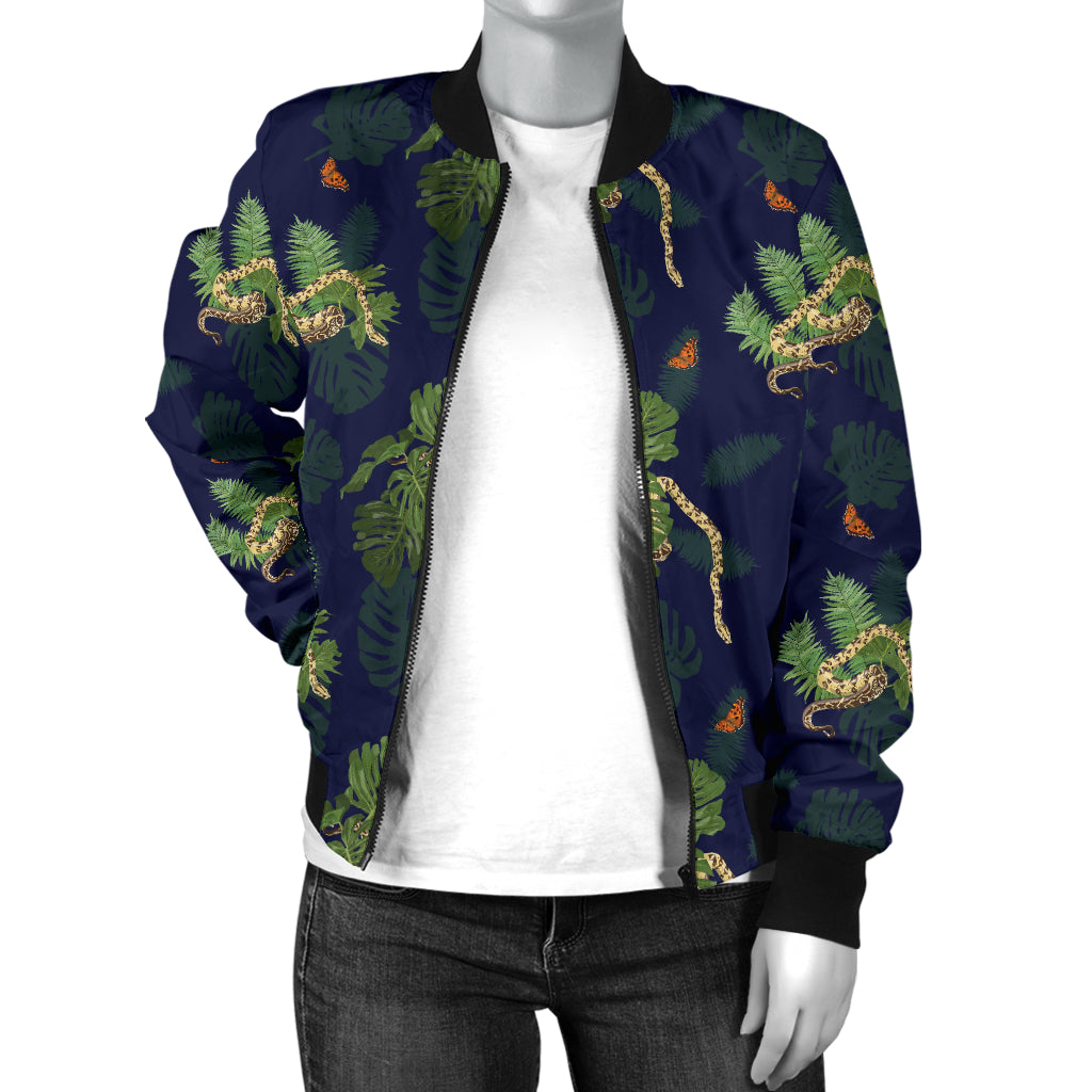Boa Pattern Print Design 02 Women's Bomber Jacket