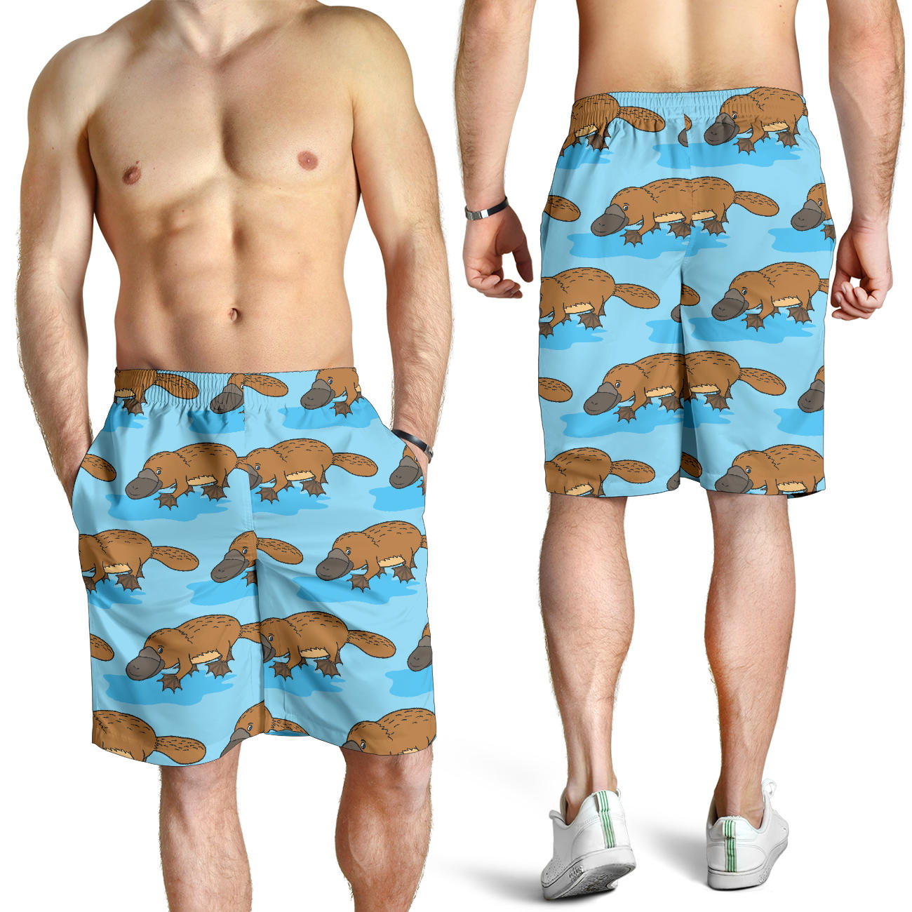 Platypus Pattern Print Design A02 Mens Shorts
