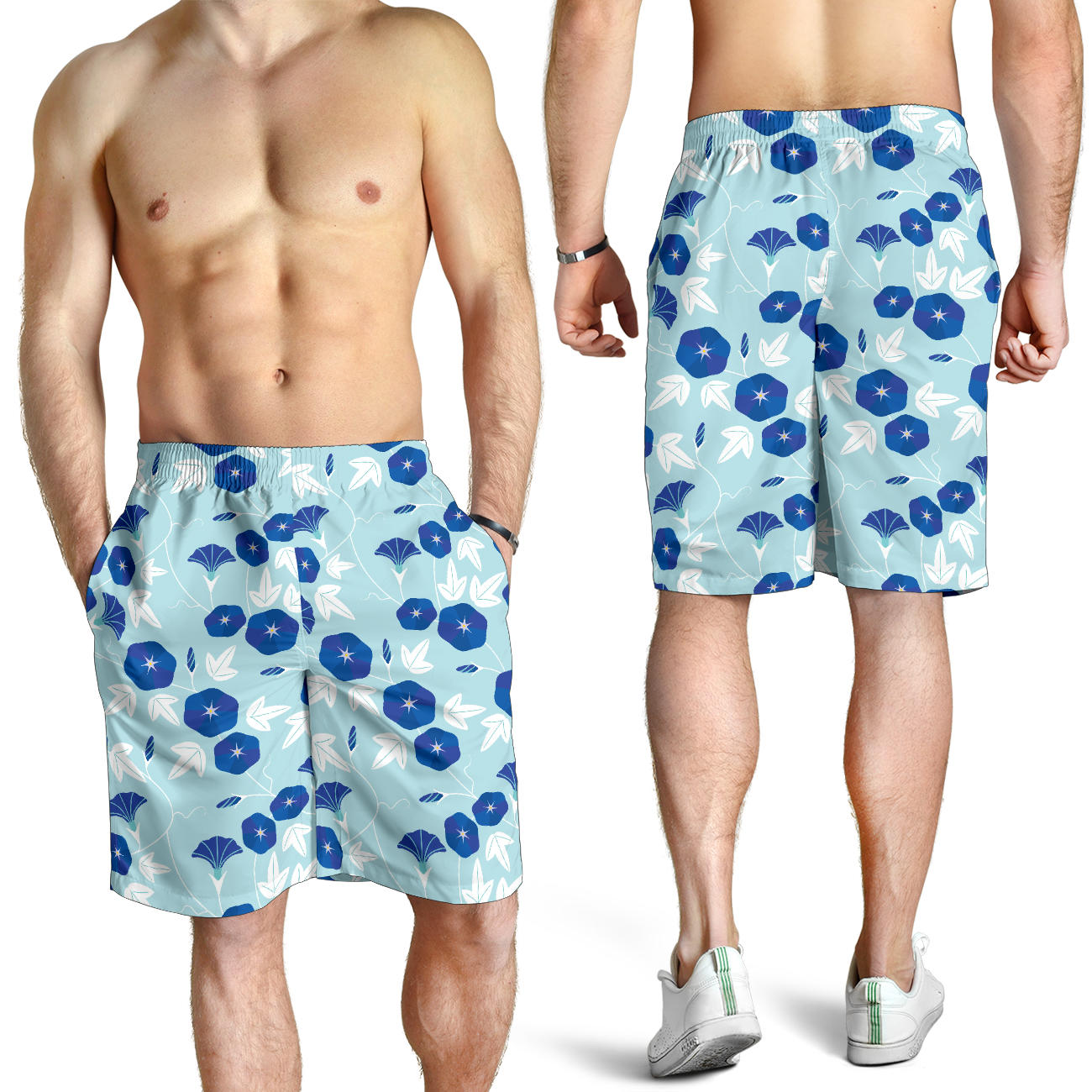 Morning Glory Pattern Print Design MG07 Mens Shorts