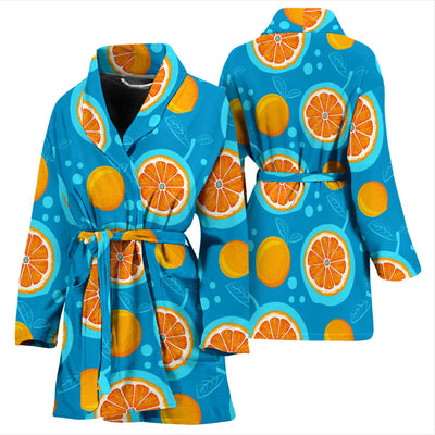 Grapefruit Pattern Print Design GF03 Women Bathrobe