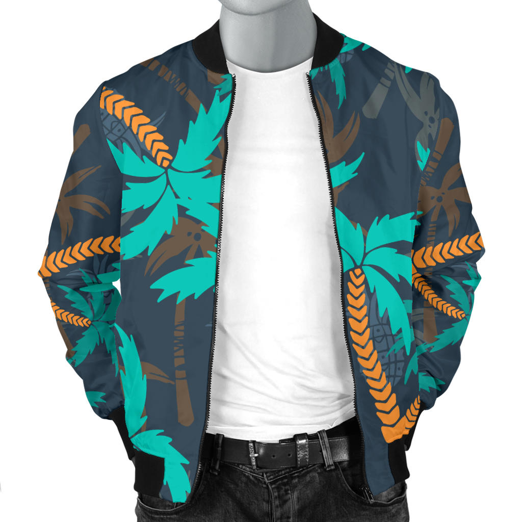 Palm Tree Pattern Print Design PT01 Men Bomber Jacket