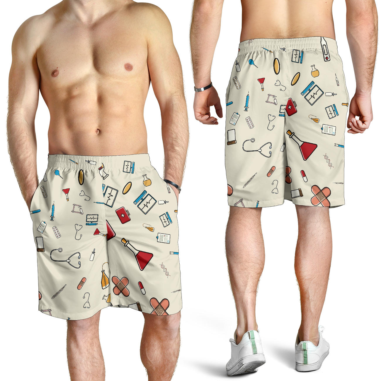 Nurse Pattern Print Design A04 Mens Shorts