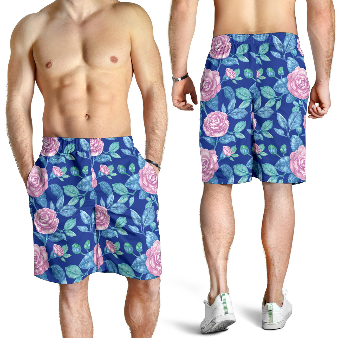 Camellia Pattern Print Design CM05 Mens Shorts