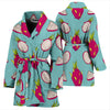 Dragonfruit Pattern Print Design DF01 Women Bathrobe