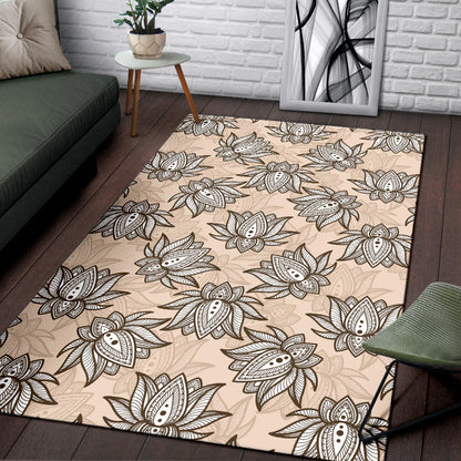 Lotus Boho Pattern Print Design LO05 Area Rugs