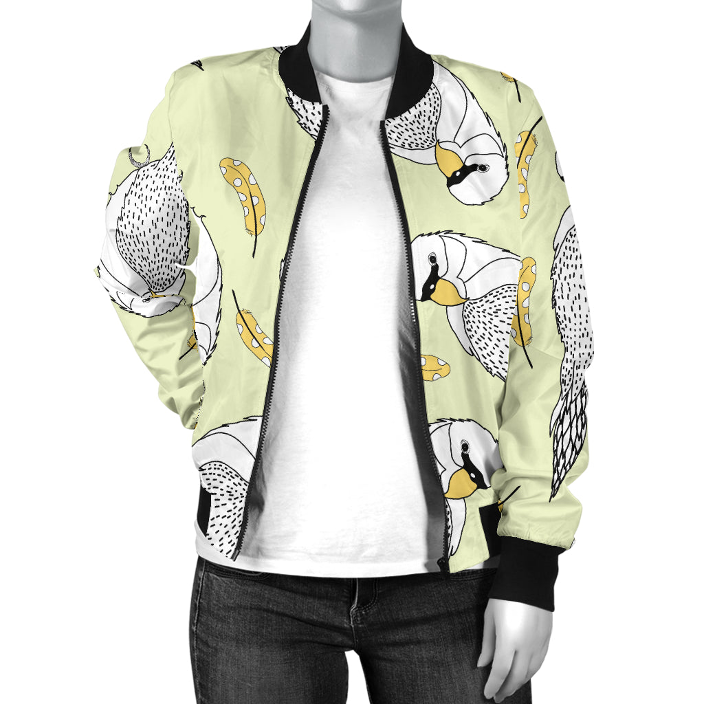 Parakeet Pattern Print Design A03 Women's Bomber Jacket