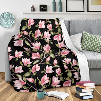 Magnolia Pattern Print Design MAG03 Fleece Blanket
