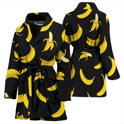 Banana Pattern Print Design BA05 Women Bathrobe
