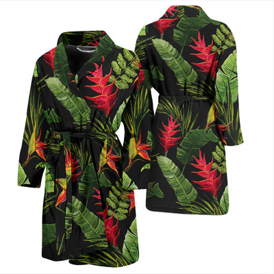 Bird Of Paradise Pattern Print Design BOP010 Men Bathrobe