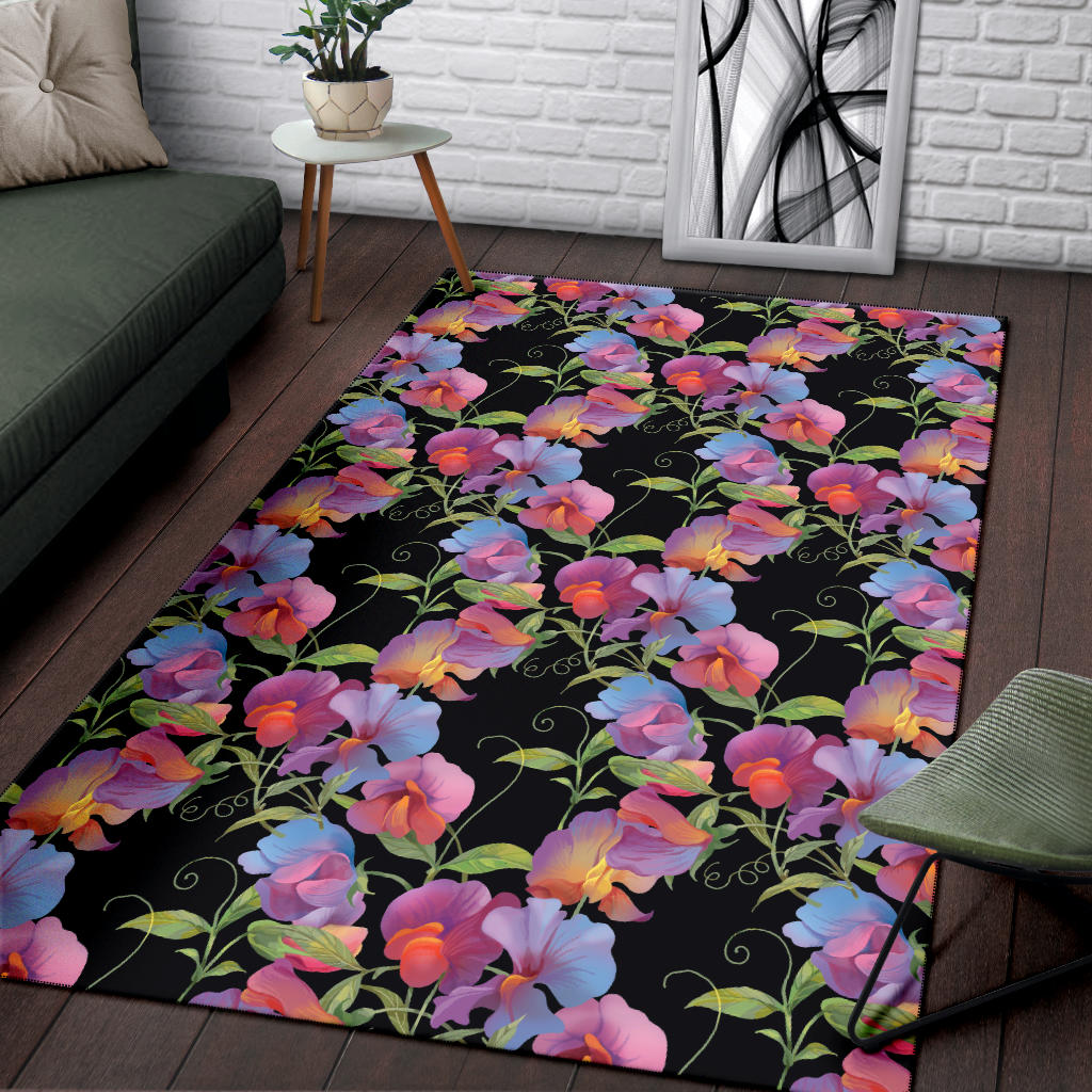 Peony Pattern Print Design PE012 Area Rugs