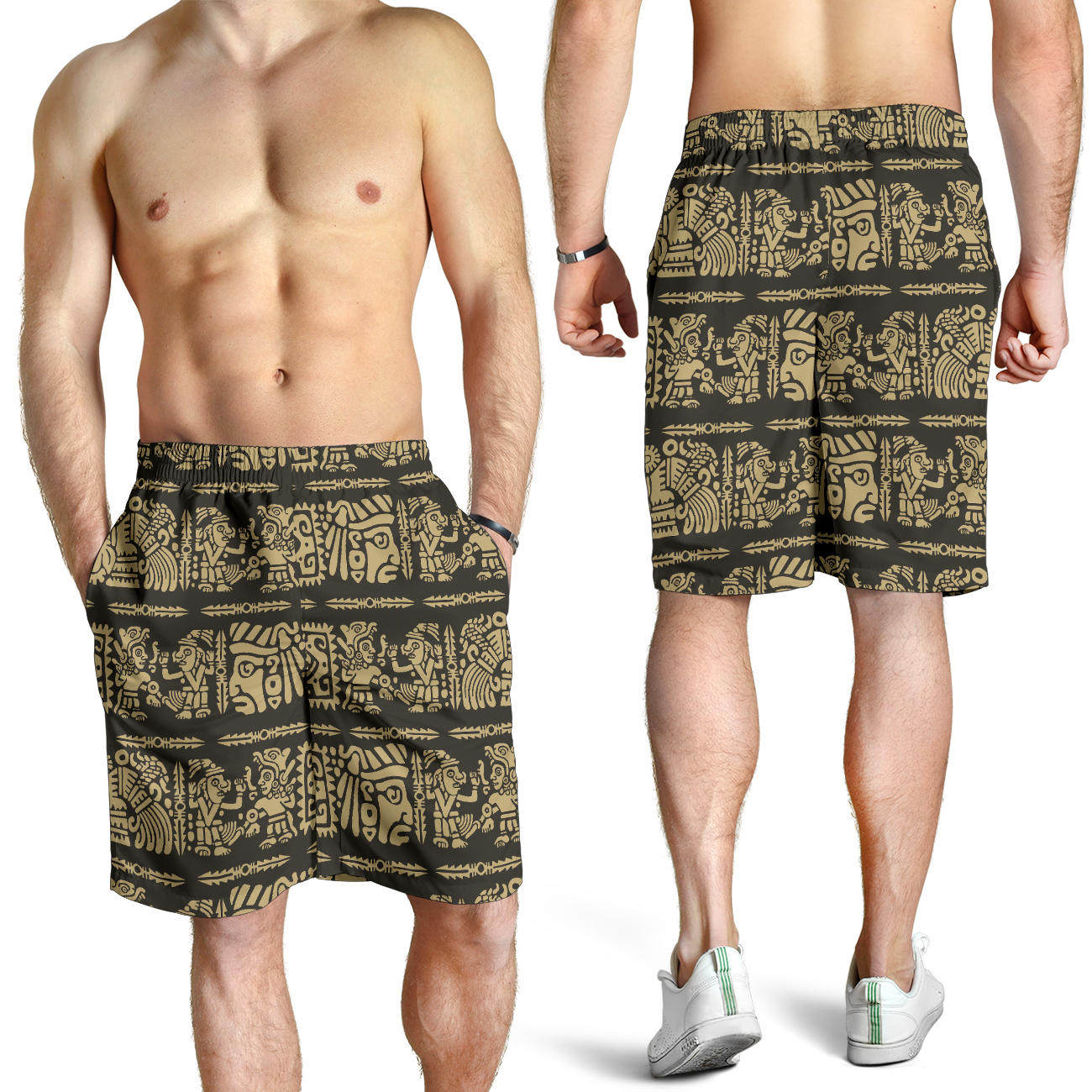 Mayan Pattern Print Design 02 Mens Shorts