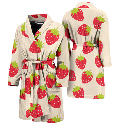 Strawberry Pattern Print Design SB02 Men Bathrobe