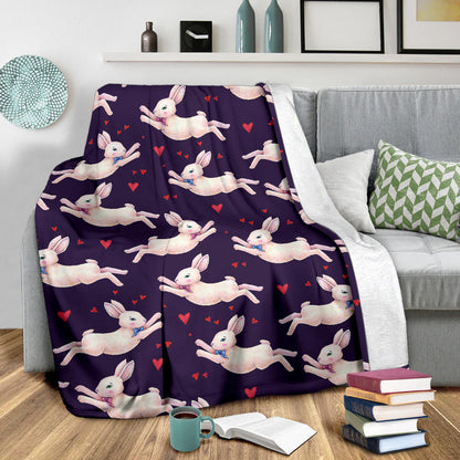 Rabbit Pattern Print Design RB016 Fleece Blanket