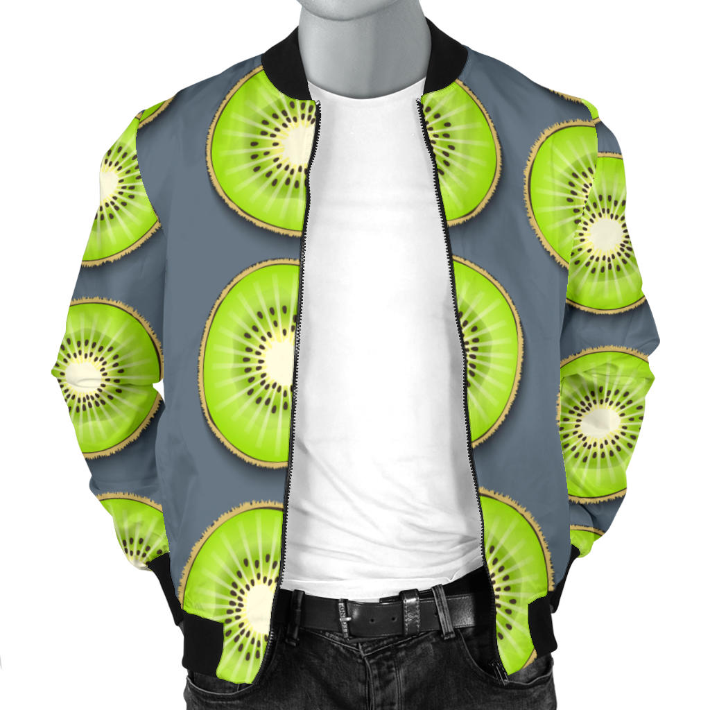Kiwi Pattern Print Design KW06 Men Bomber Jacket