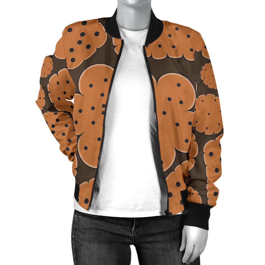 Cracker Pattern Print Design 01 Women's Bomber Jacket