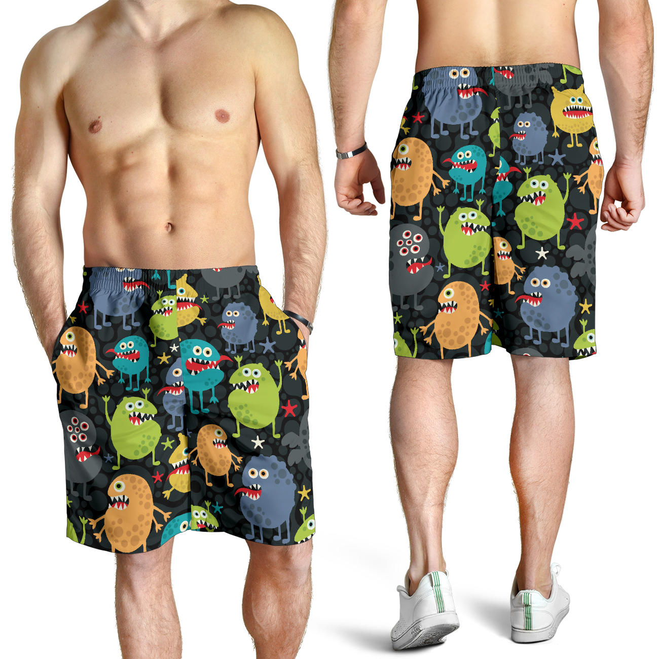 Monster Pattern Print Design 01 Mens Shorts