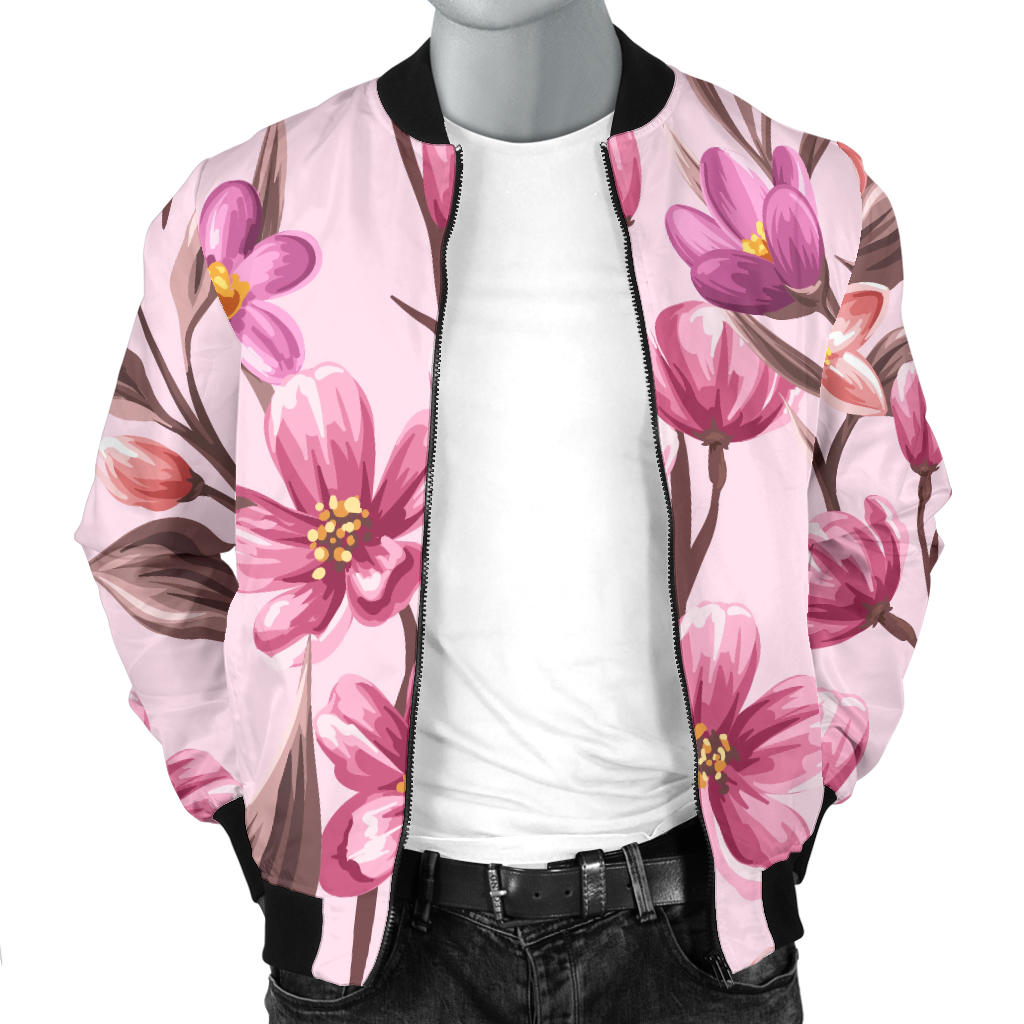 Summer Floral Pattern Print Design SF09 Men Bomber Jacket