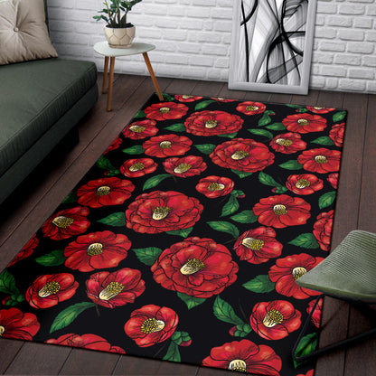 Camellia Pattern Print Design CM07 Area Rugs
