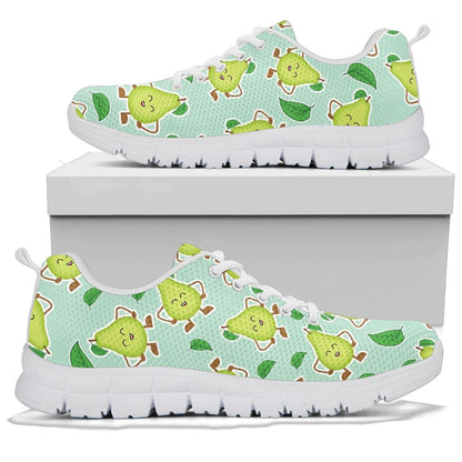 Avocado Pattern Print Design AC011 Sneakers White Bottom Shoes