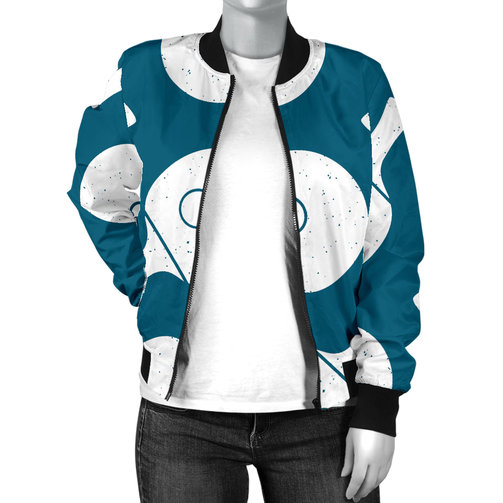 Ping Pong Pattern Print Design A02 Women's Bomber Jacket