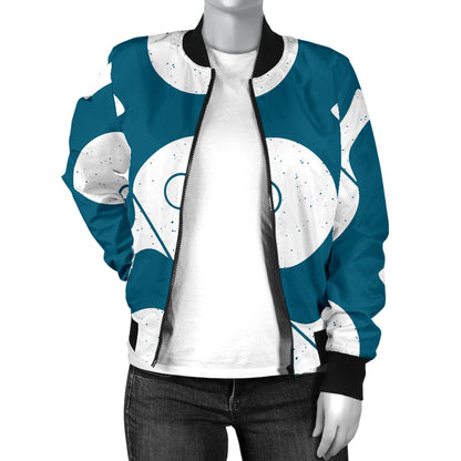 Ping Pong Pattern Print Design A02 Women's Bomber Jacket