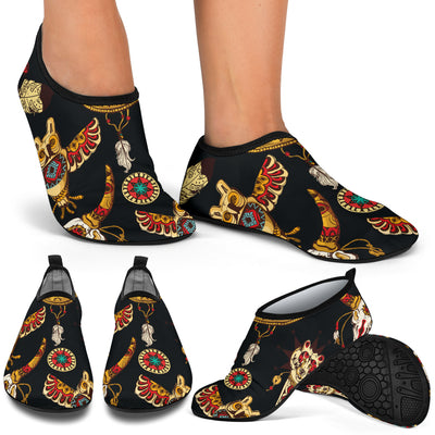 Native American Symbol Pattern Aqua Water Shoes