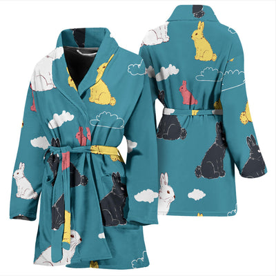 Rabbit Pattern Print Design RB014 Women Bathrobe