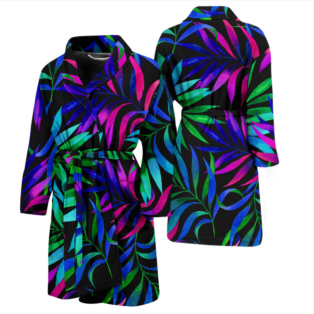 Tropical Flower Pattern Print Design TF010 Men Bathrobe