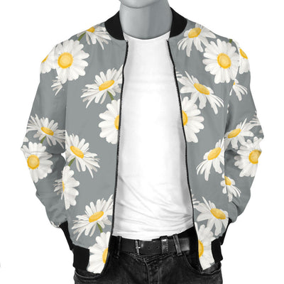 Daisy Pattern Print Design DS09 Men Bomber Jacket