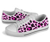 Pink Leopard Print White Bottom Low Top Shoes