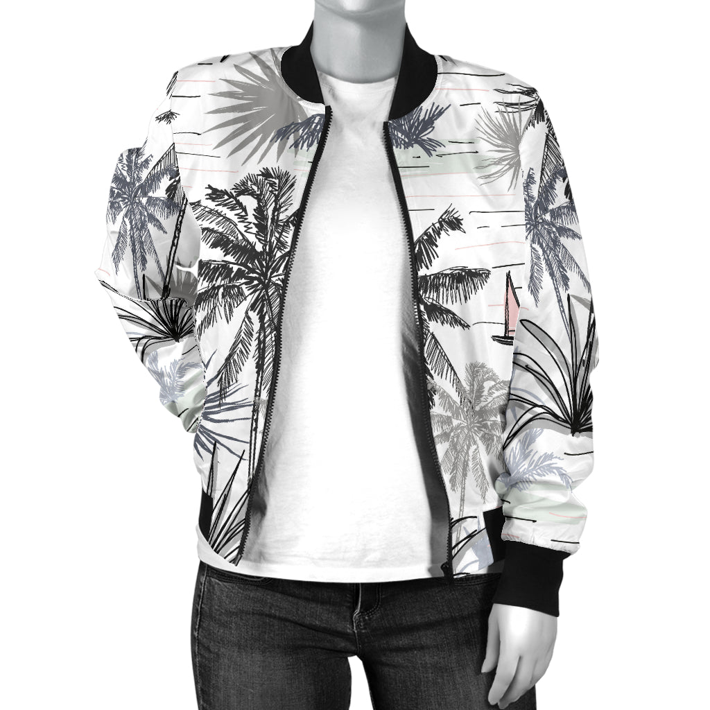 Pacific island Pattern Print Design A04 Women's Bomber Jacket