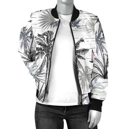 Pacific island Pattern Print Design A04 Women's Bomber Jacket