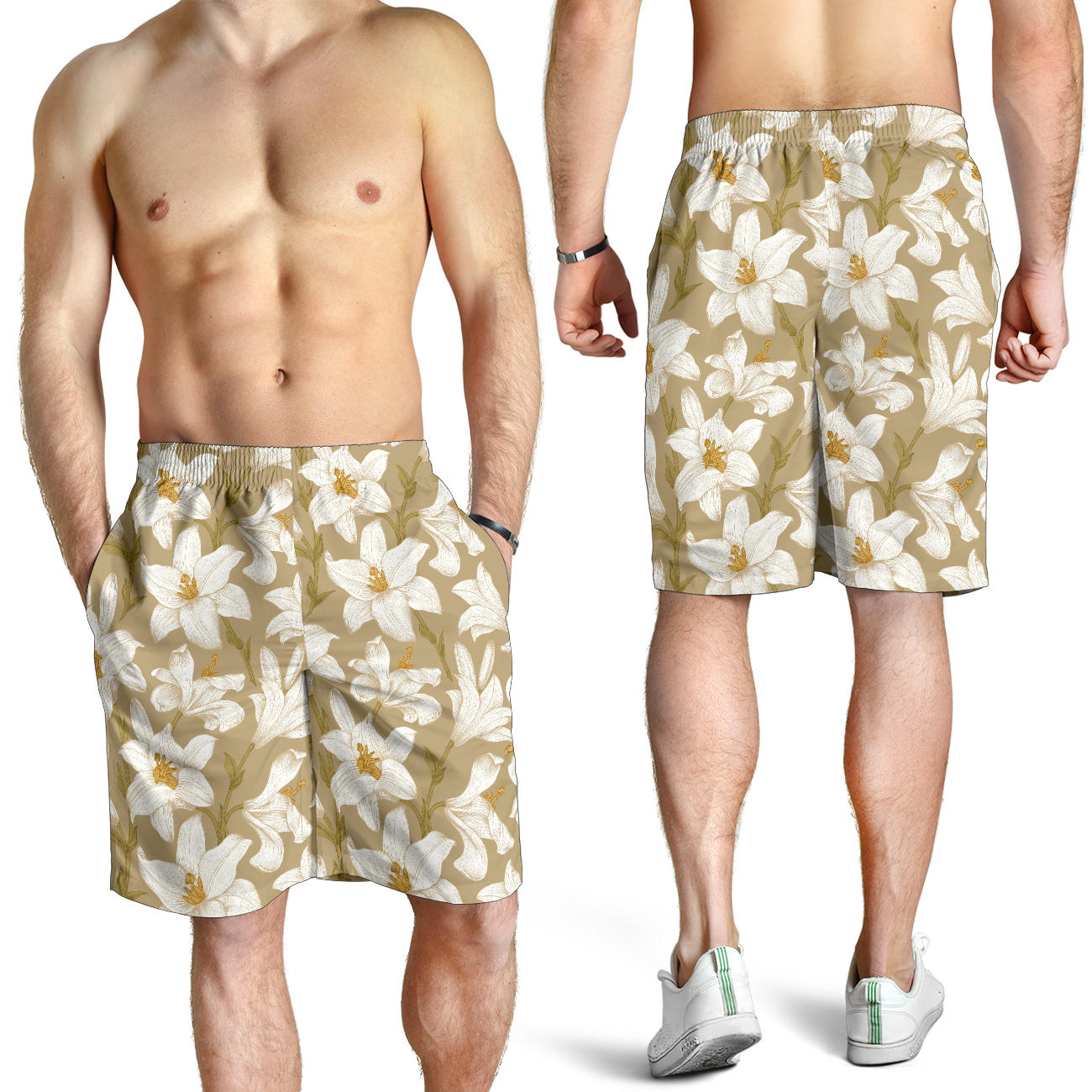 Lily Pattern Print Design LY07 Mens Shorts